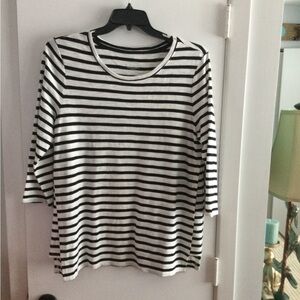 Chicos black and white striped top.